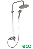 Shower faucet with head and hand shower NIL - METAL GREY-brushed matt